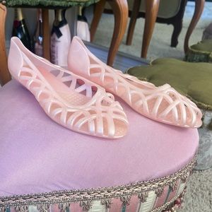 Vintage pink jelly slippers shoes